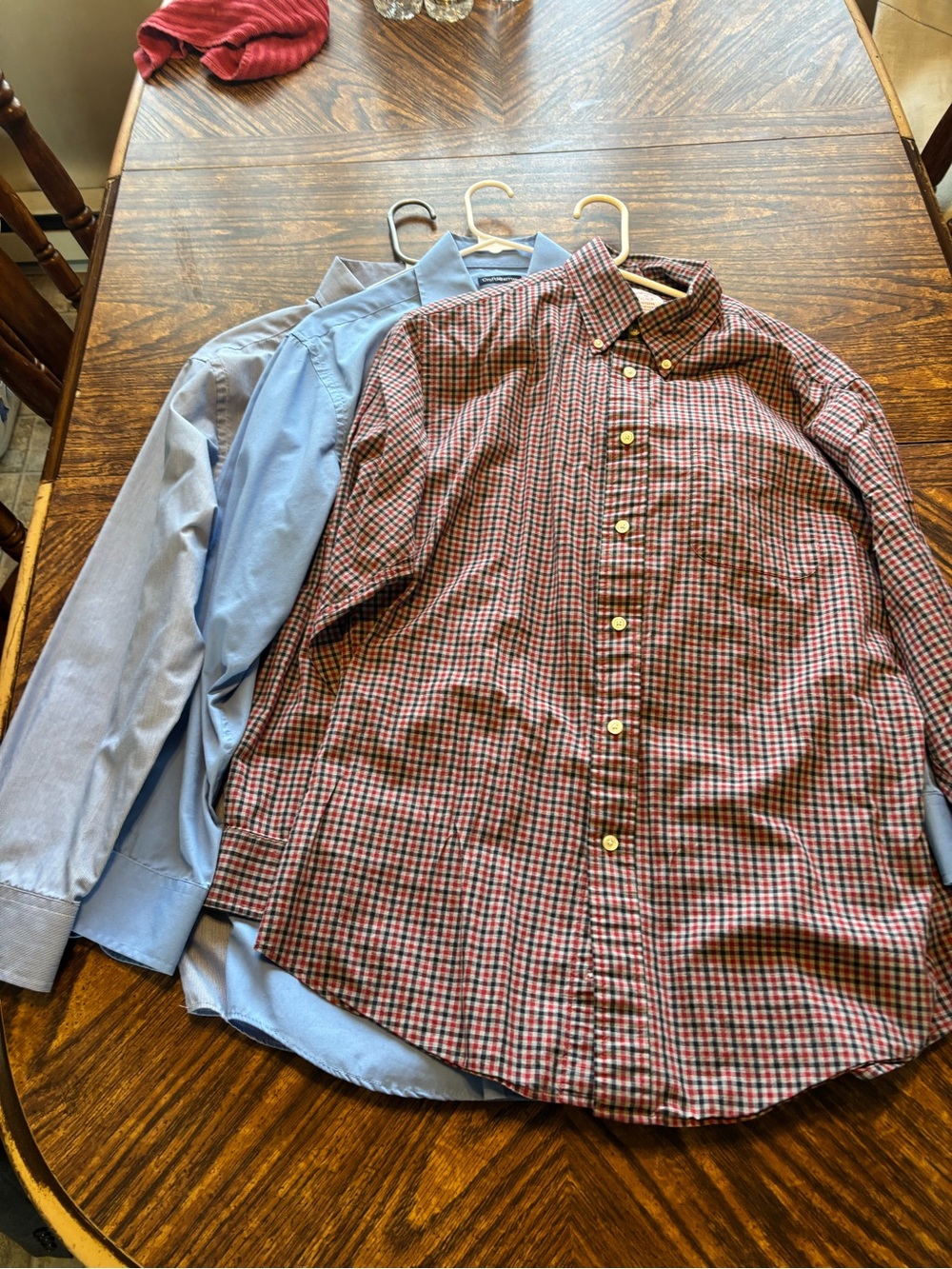 3 dress shirts new condition Brooks Brothers Red and Blue Croft & barrow 16 1/2